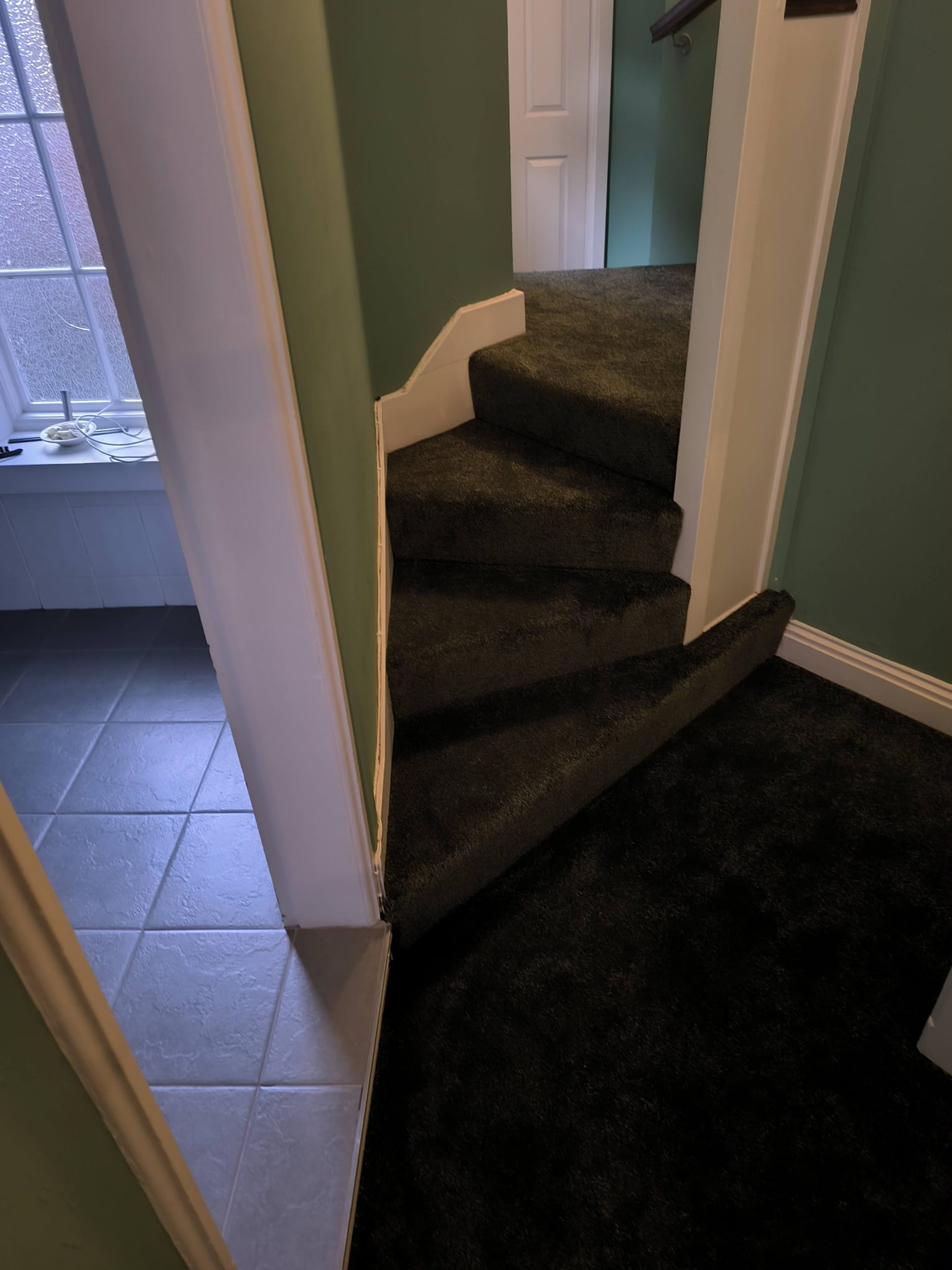 Professional carpet fitting on staircase at Holy Rood Rectory Watford